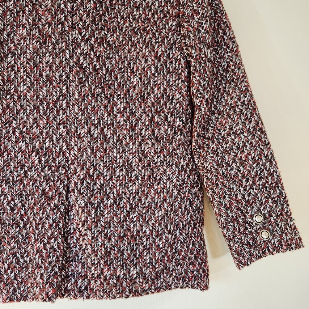 NWT Sam Edelman Willow Chevron Tweed Blazer Gardenia Autumn Small - Picture 9 of 16